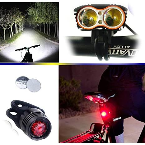 Black 1 luce posteriore in omaggio CDC® 2 x fari impermeabili per bicicletta CREE XML U2 LED da 5000 lumen batteria da 8,4 V 6400 mAh